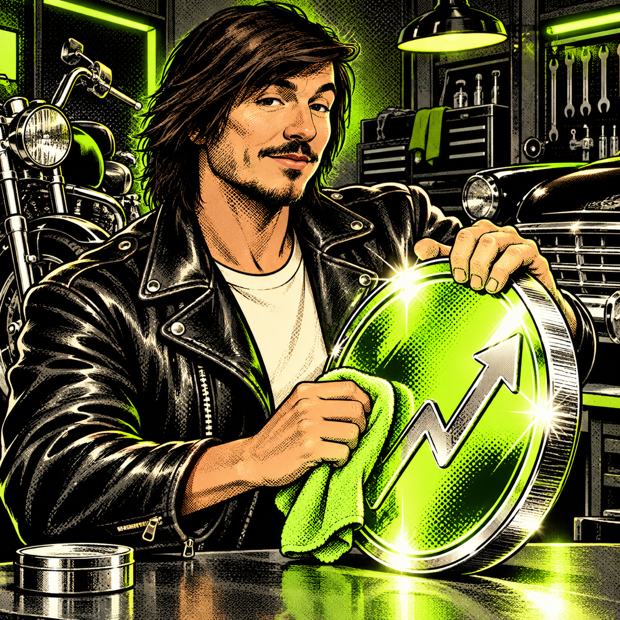 Vlad polishing a lime coin