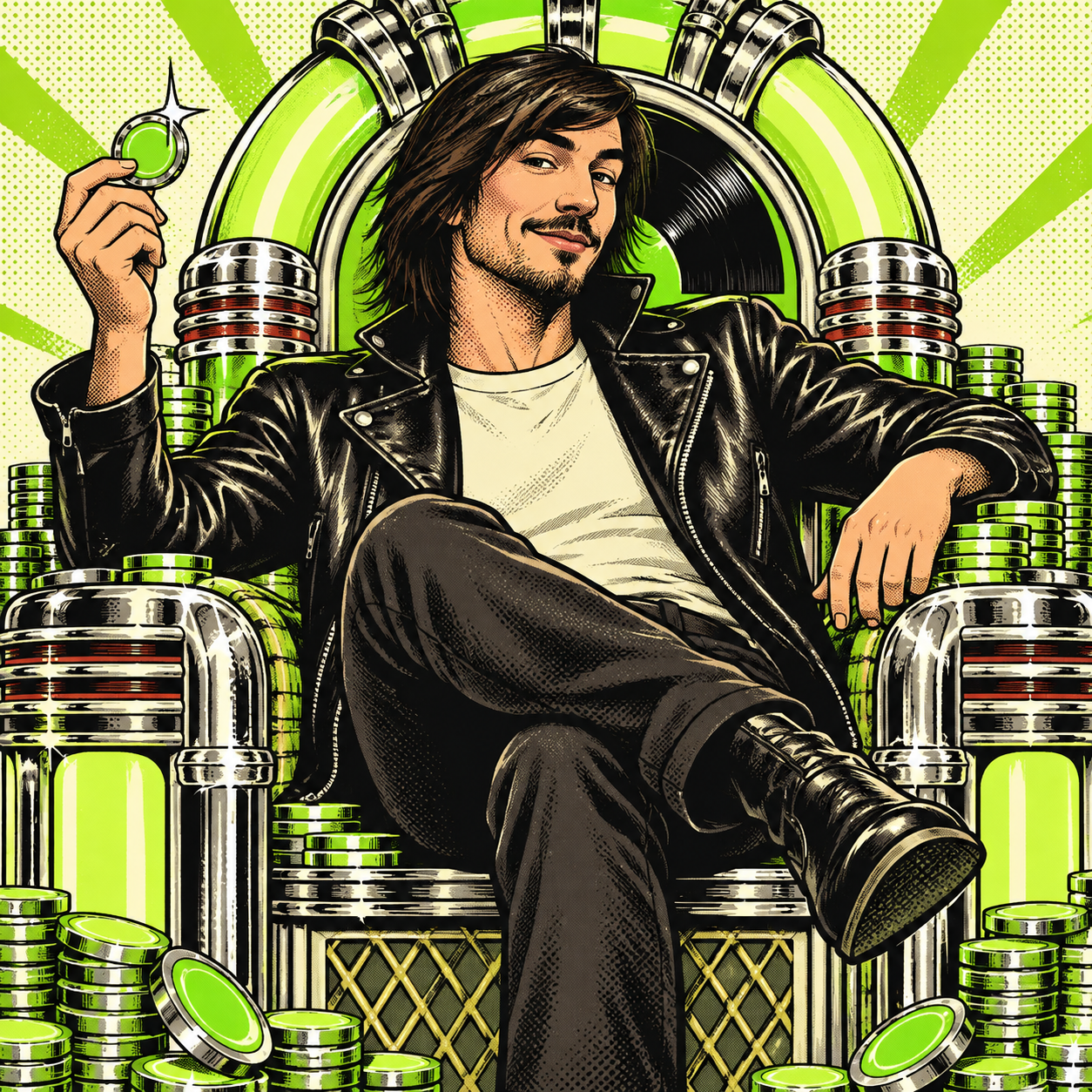 Vlad on a jukebox throne